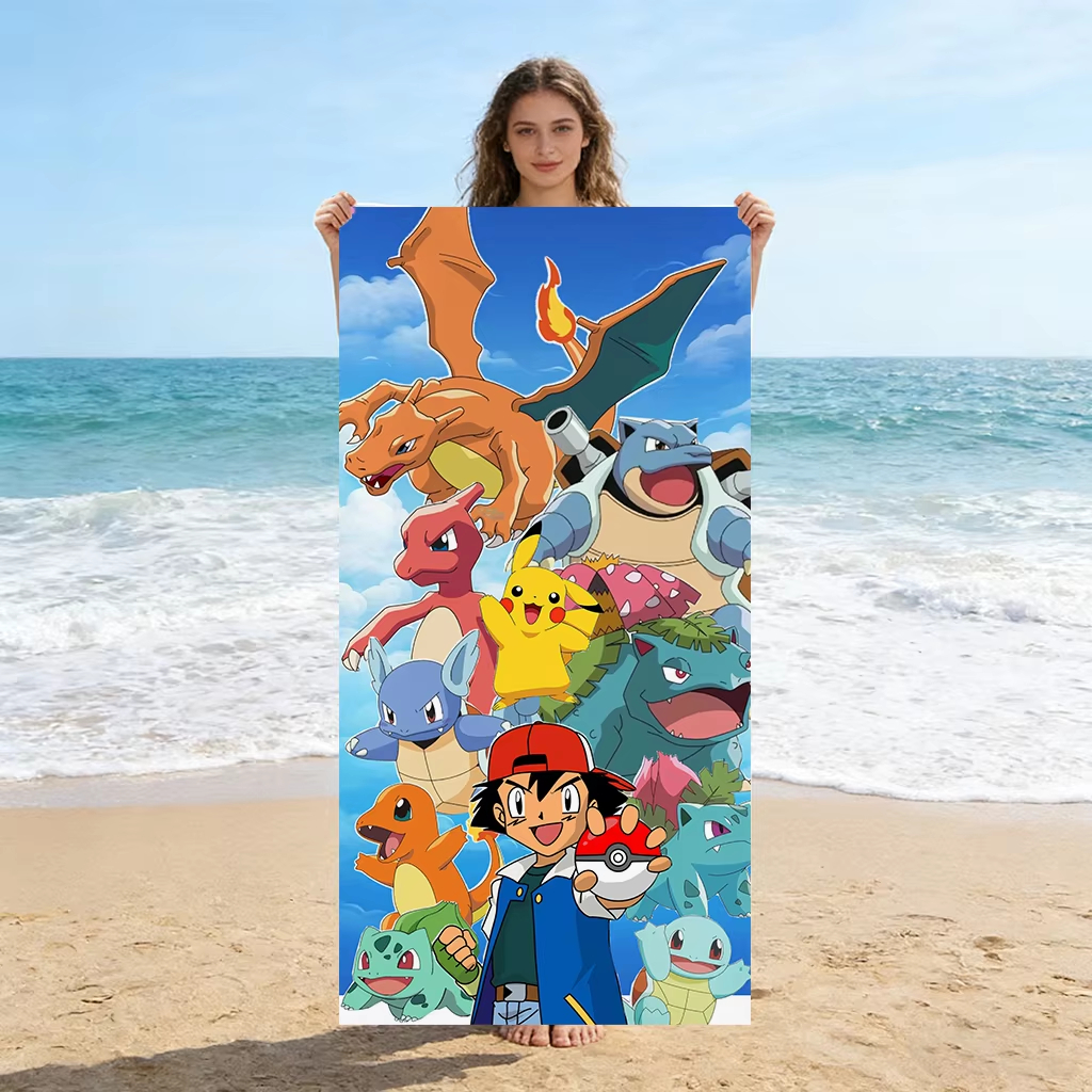 Beach Towel Large - 1pc Extra Large Pokemon Microfiber Beach