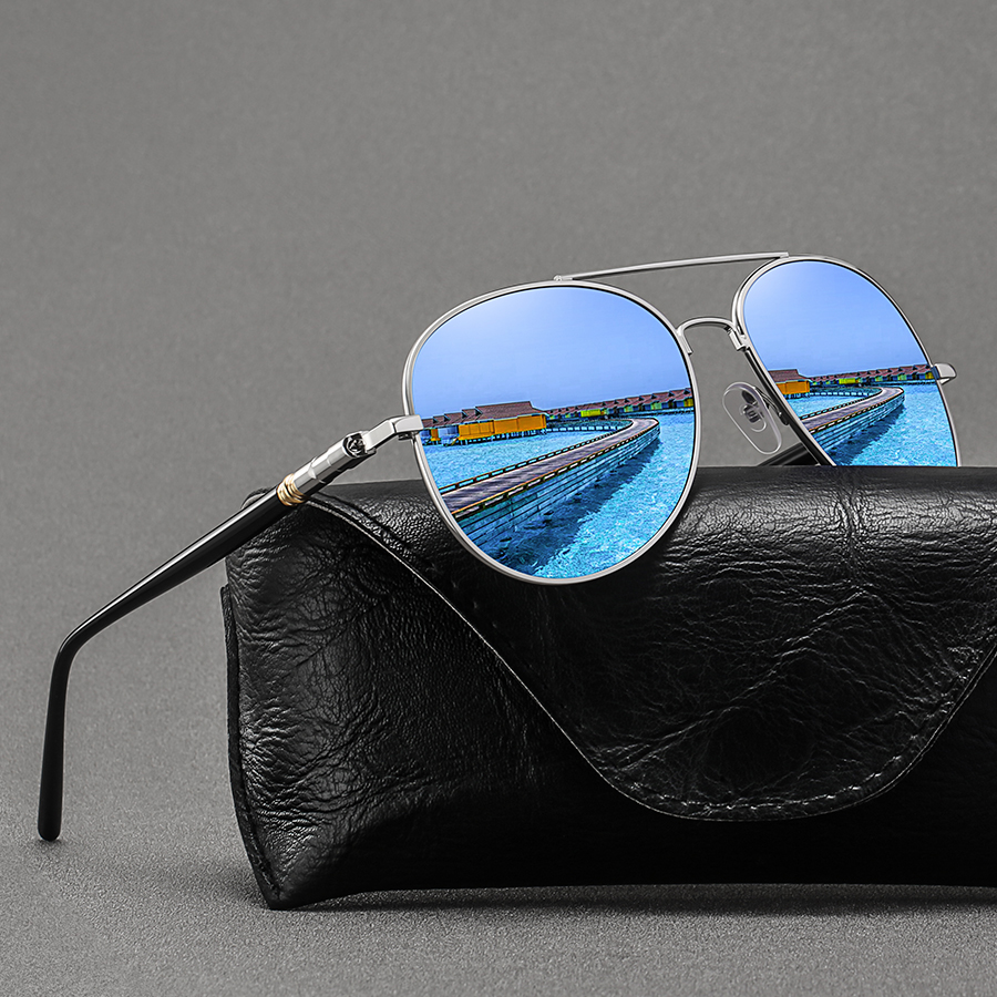 Sunglasses Aviator Polarized - Fashion Vintage Metal rotunditye Sunglasses Men