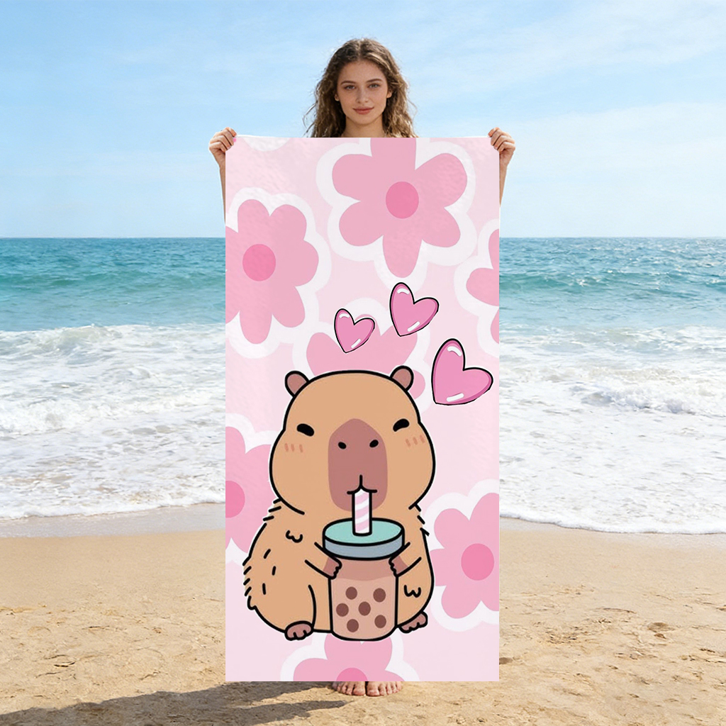 Beach Towel Large - Funny Capybara Beach Towel Small To