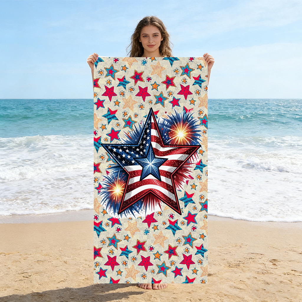 Beach Towel Large - 1pc Star of America Beach Towel