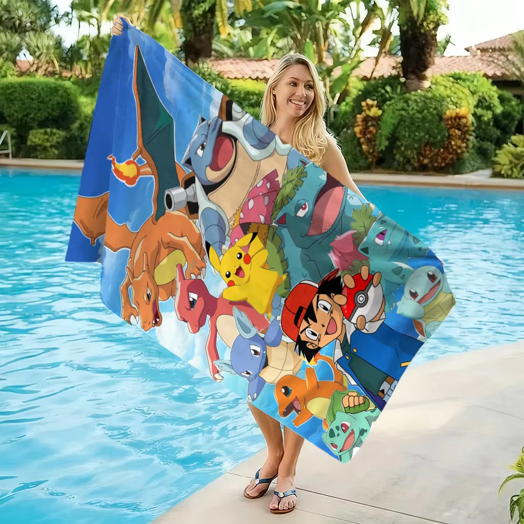 1pc Extra Large Pokemon Microf – обзор и цена Beach Towel Large