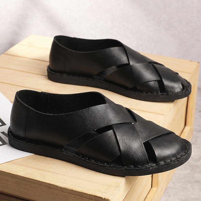 Summer Men's Cut-out Sandals N – обзор и цена Flip Flop Leather Men