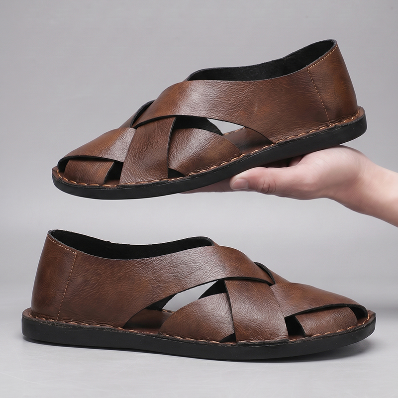 Summer Men's Cut-out Sandals N – обзор и цена Flip Flop Leather Men