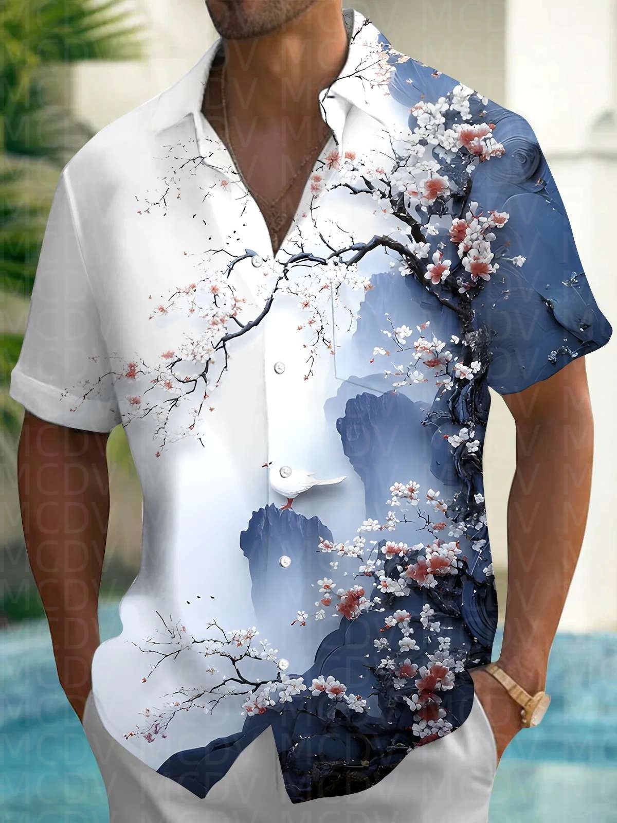 Sun Pattern Style Men's Hawaii – обзор и цена Shirt Camp Collar
