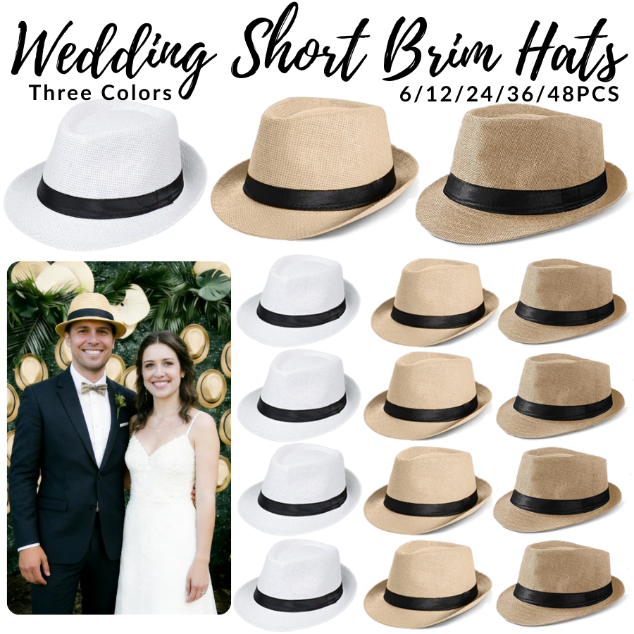 6-48PACK Wedding Straw Fedora  – обзор и цена Bucket Hat Straw
