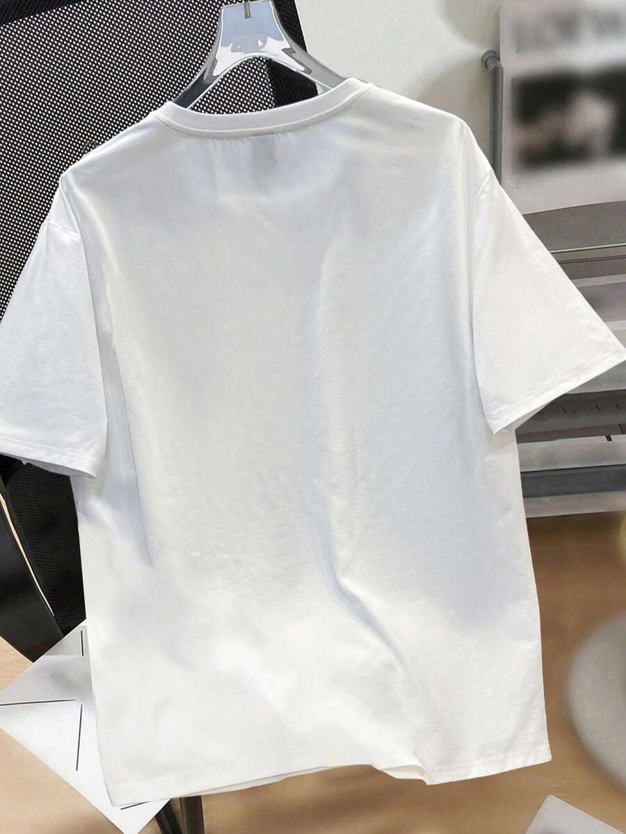 Men's White Loose Fit Graphic  – обзор и цена Tee Graphic Print