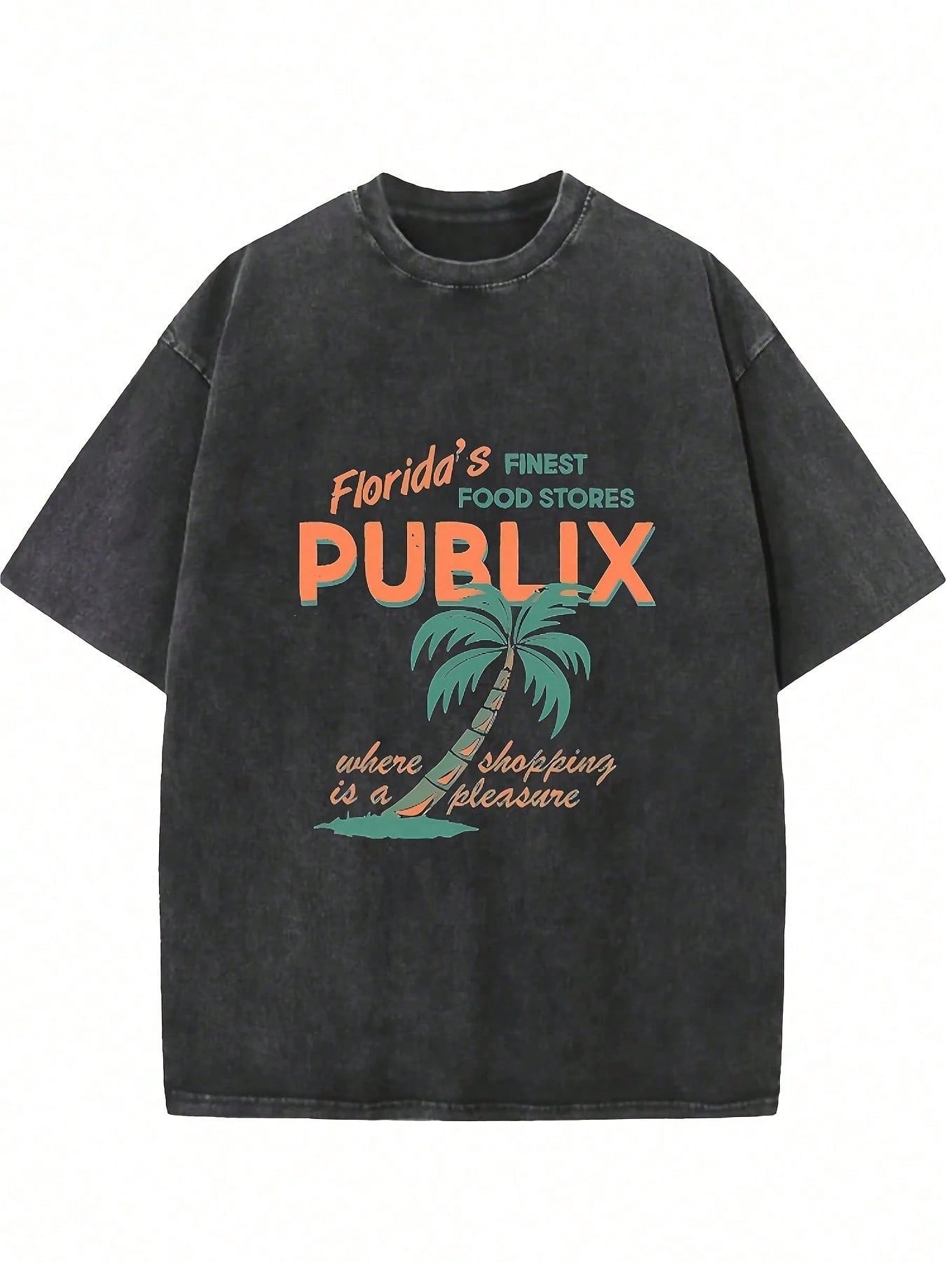 Black Washed Graphic Tee with  – обзор и цена Tee Graphic Print