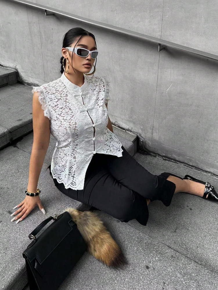 Plus Size Elegant Lace Blouse, – обзор и цена Shirt Camp Collar