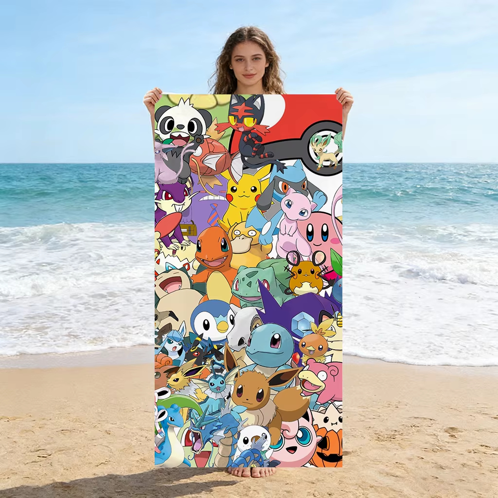 1pc Extra Large Pokemon Microf – обзор и цена Beach Towel Large