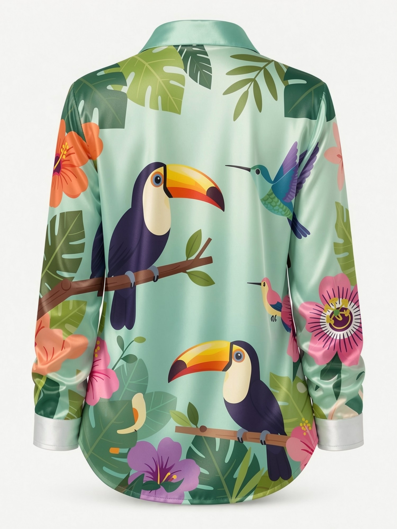 Mint Toucan Satin Button Shirt – обзор и цена Resort Shirt Floral