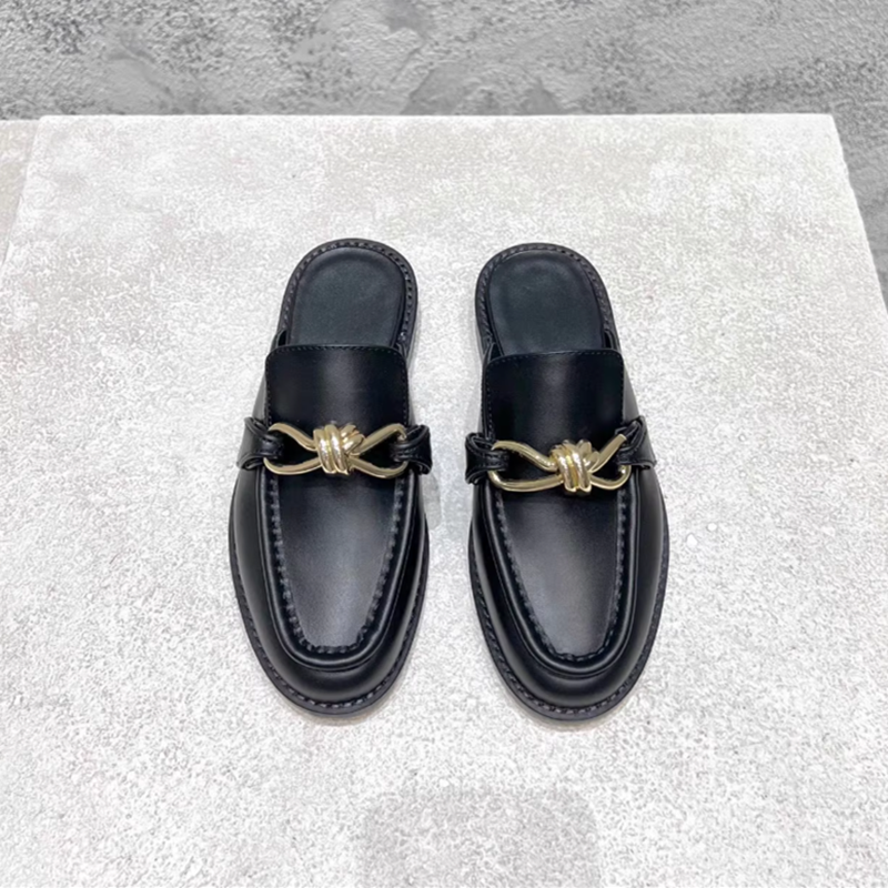 Metal Buckle Half Slippers For – обзор и цена Flip Flop Leather Men