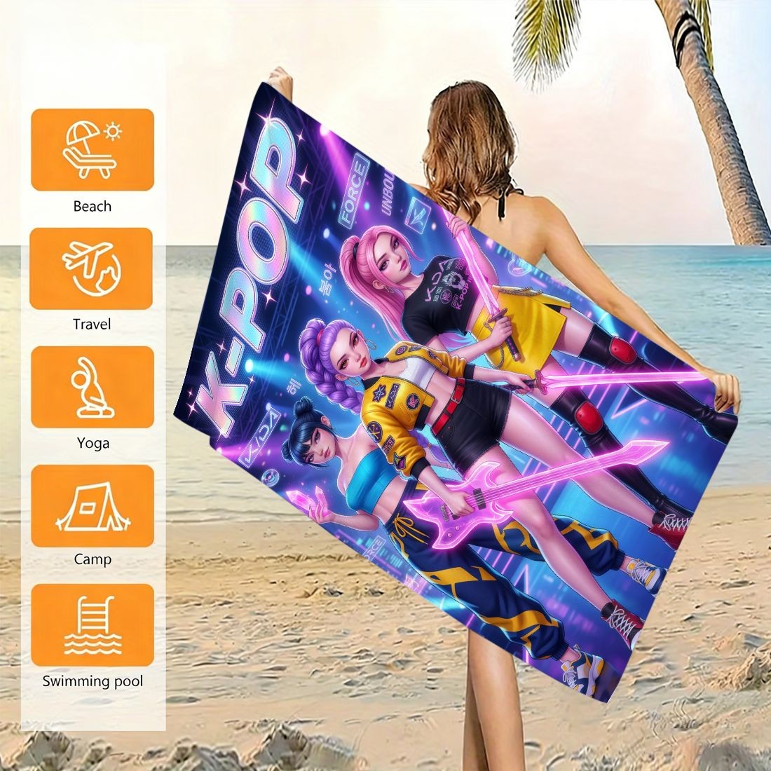 K-Pop Idol Print Large Size Be – обзор и цена Beach Towel Large