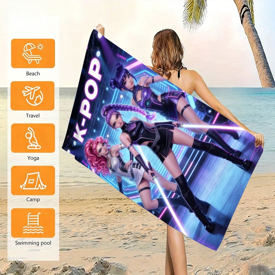 K-Pop Idol Print Large Size Be – обзор и цена Beach Towel Large