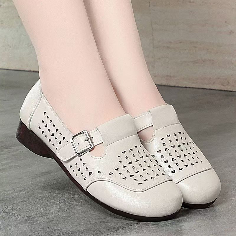 Women's Leather Hollow Out Low – обзор и цена Casual Sandal Leather