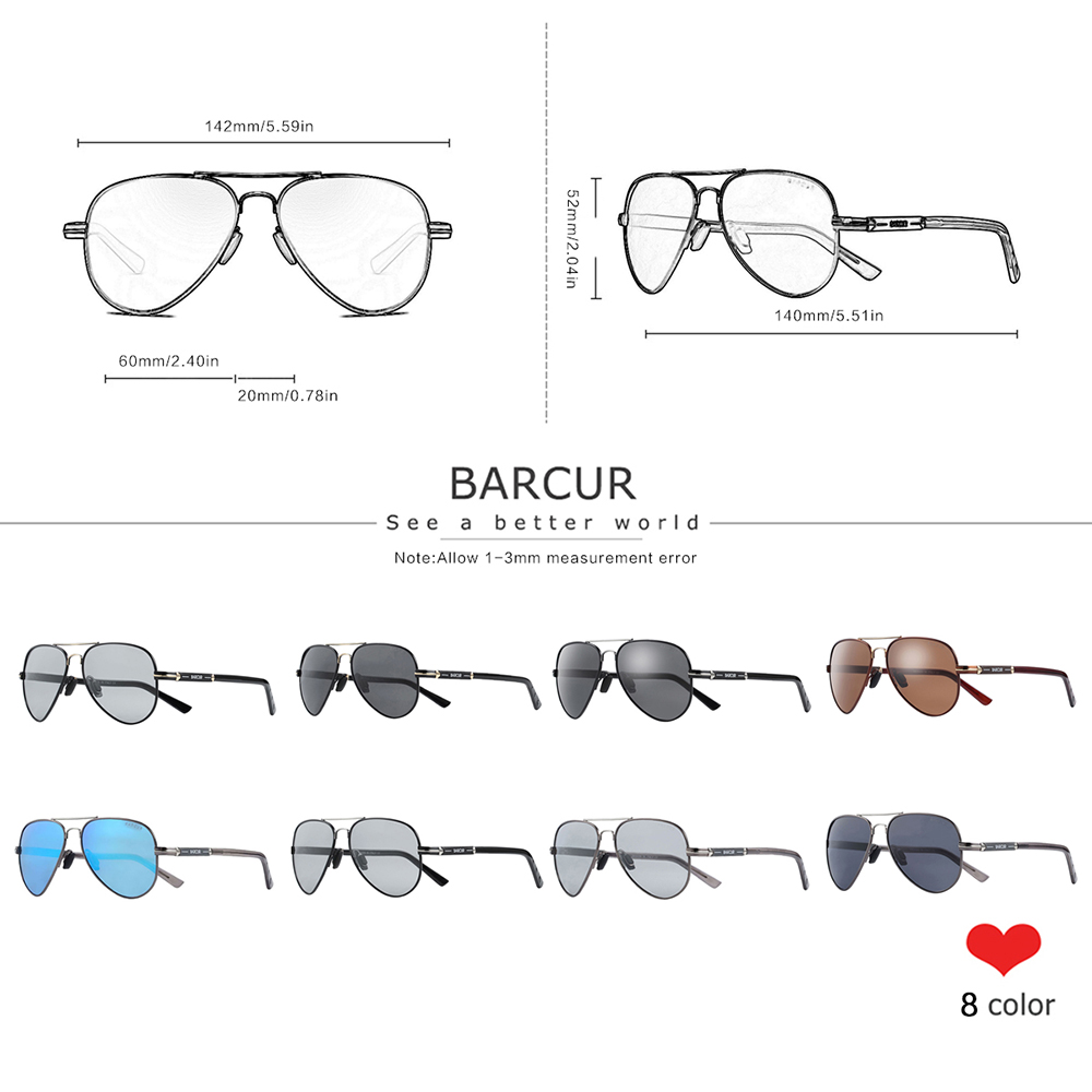 BARCUR Polarized Mens Sunglass – обзор и цена Sunglasses Aviator Polarized