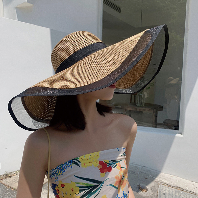 Women Sun Hat Big Eaves Waves  – обзор и цена Bucket Hat Straw