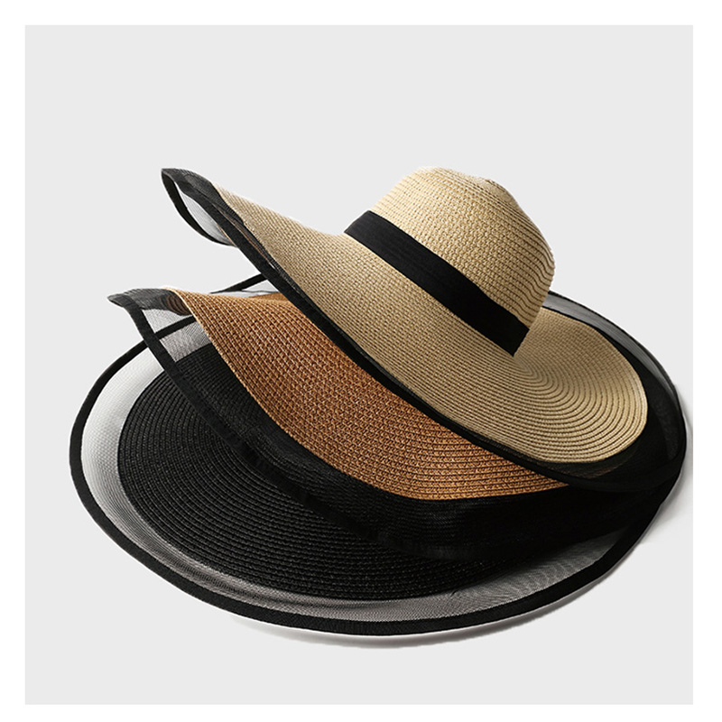 Women Sun Hat Big Eaves Waves  – обзор и цена Bucket Hat Straw