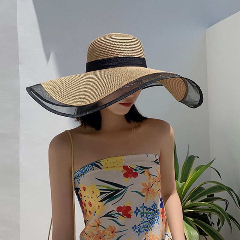 Women Sun Hat Big Eaves Waves  – обзор и цена Bucket Hat Straw