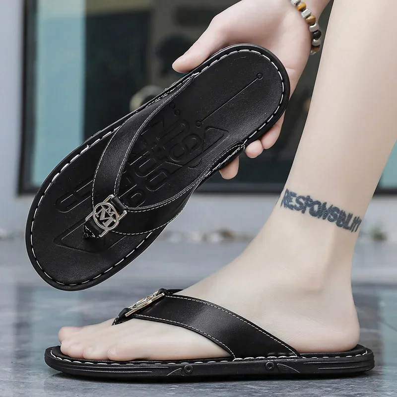 Men's Flip-flops Solid Color w – обзор и цена Flip Flop Leather Men