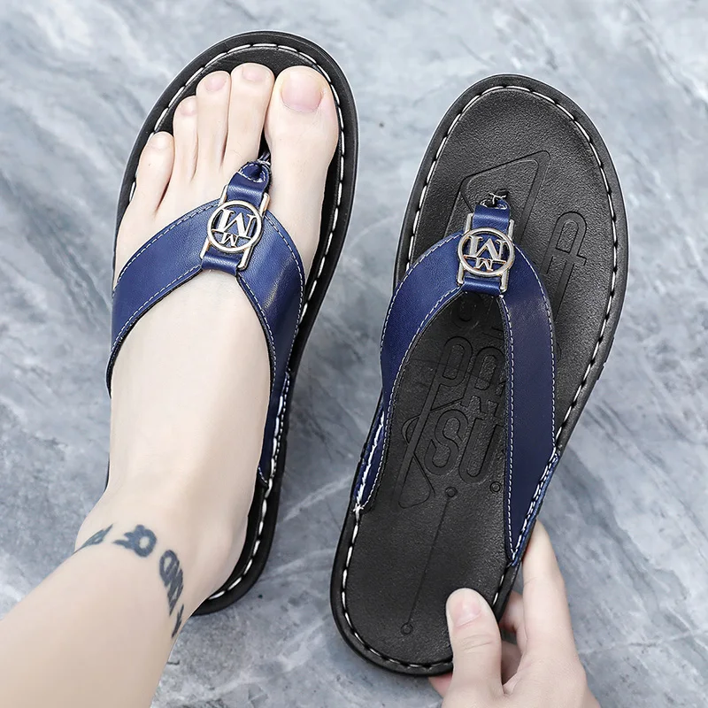 Men's Flip-flops Solid Color w – обзор и цена Flip Flop Leather Men
