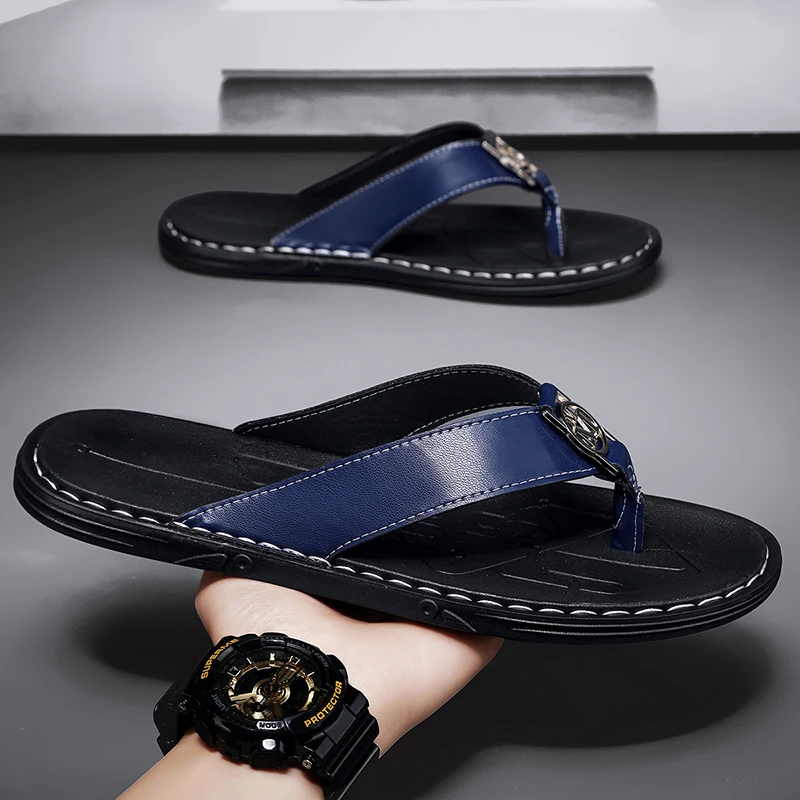 Men's Flip-flops Solid Color w – обзор и цена Flip Flop Leather Men