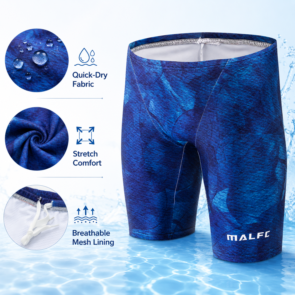 MALFC Summer Men's Swim Jammer – обзор и цена Swim Trunk Quick Dry