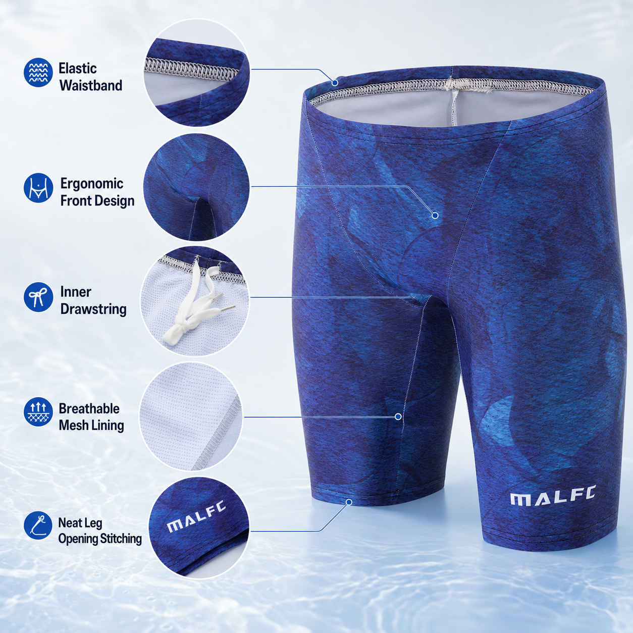 MALFC Summer Men's Swim Jammer – обзор и цена Swim Trunk Quick Dry