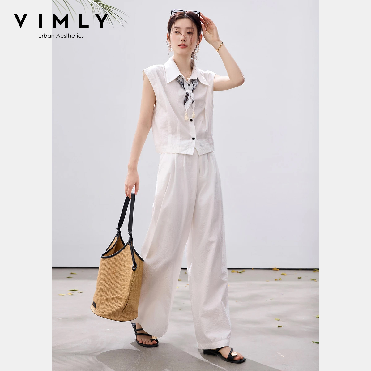 VIMLY Women's Casual Office Tw – обзор и цена Shirt Camp Collar