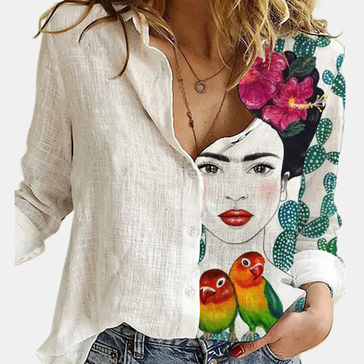 Women Spring And Autumn Long S – обзор и цена Shirt Camp Collar