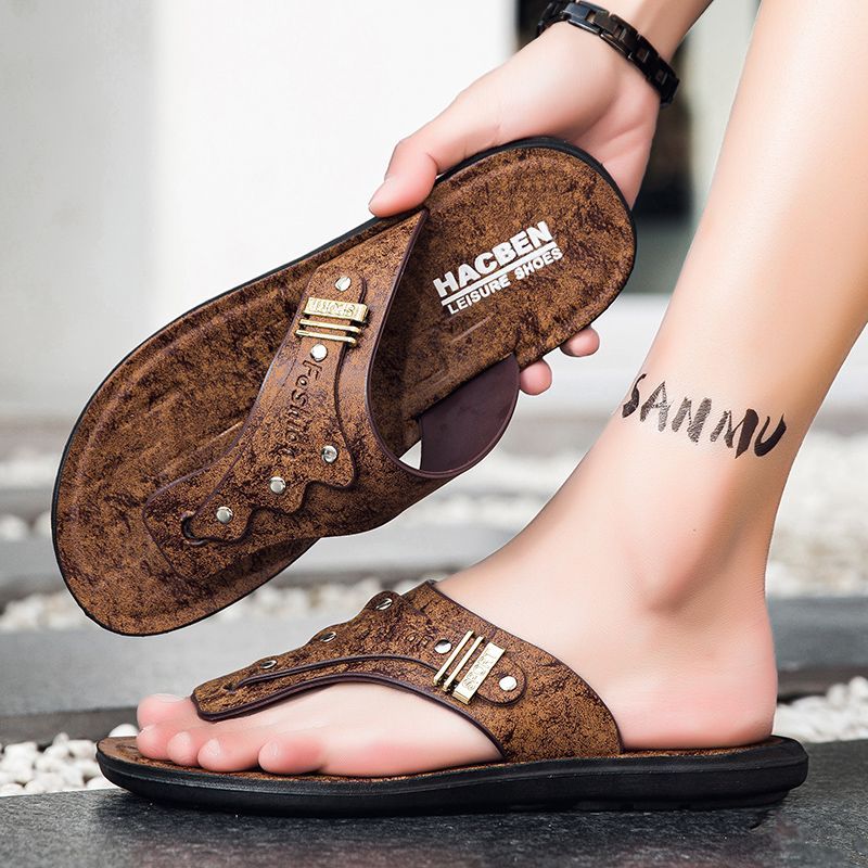 2026 New Men's Flip Flops Genu – обзор и цена Flip Flop Leather Men