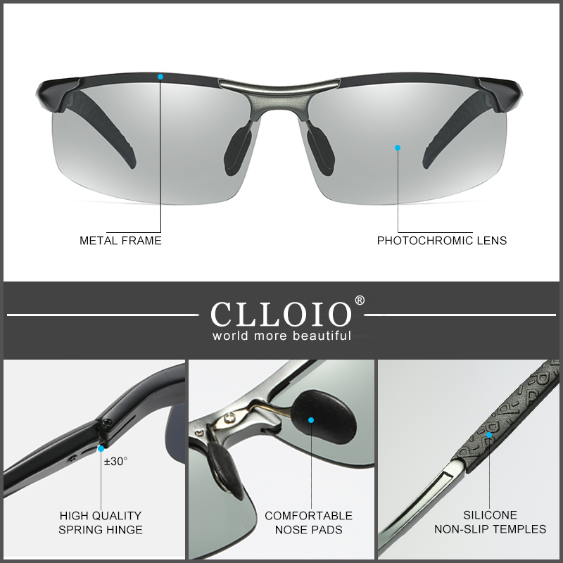 CLLOIO Aluminum Photochromic S – обзор и цена Sunglasses Aviator Polarized