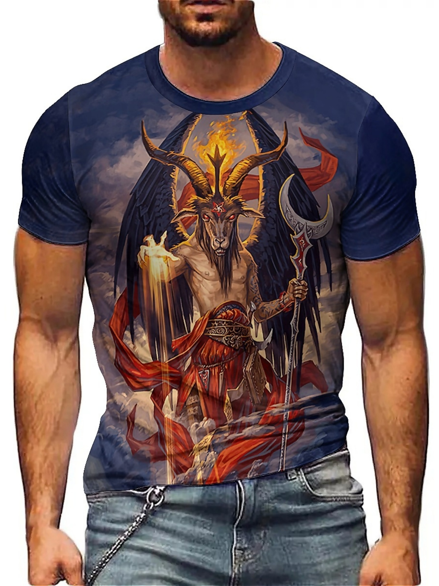 Men's 3D Demon Print T-Shirt | – обзор и цена Tee Graphic Print
