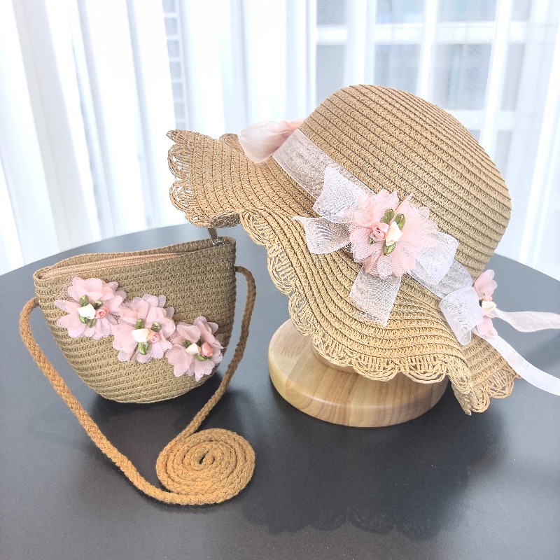 Girls 2pcs Straw Hat Solid Col – обзор и цена Bucket Hat Straw