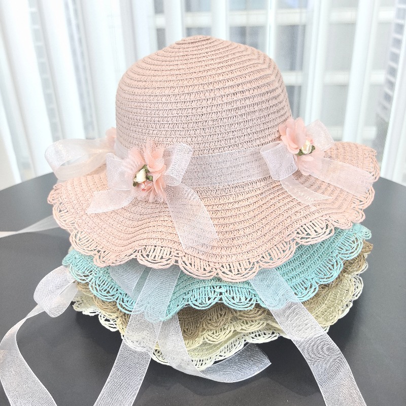 Girls 2pcs Straw Hat Solid Col – обзор и цена Bucket Hat Straw