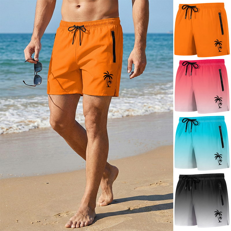 Palm Tree Print Board Shorts f – обзор и цена Swim Trunk Quick Dry