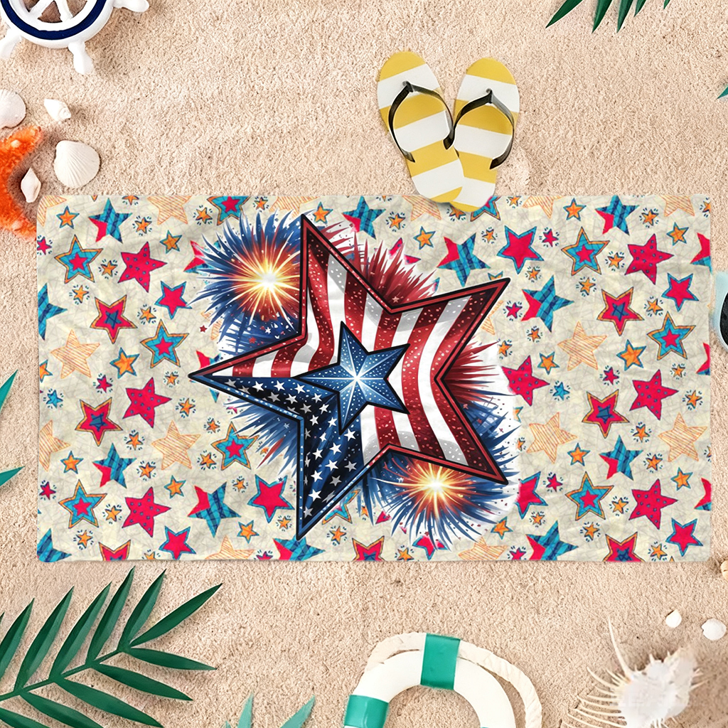 1pc Star of America Beach Towe – обзор и цена Beach Towel Large