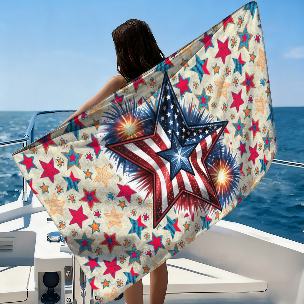 1pc Star of America Beach Towe – обзор и цена Beach Towel Large
